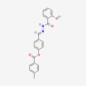 4-[(E)-{2-[(2-hydroxyphenyl)carbonyl]hydrazinylidene}methyl]phenyl 4-methylbenzoate