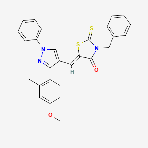 (5Z)-3-benzyl-5-{[3-(4-ethoxy-2-methylphenyl)-1-phenyl-1H-pyrazol-4-yl]methylidene}-2-thioxo-1,3-thiazolidin-4-one