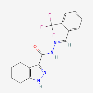 molecular formula C16H15F3N4O B15077317 N'-(2-(Tri-F-ME)benzylidene)-4,5,6,7-tetrahydro-1H-indazole-3-carbohydrazide 