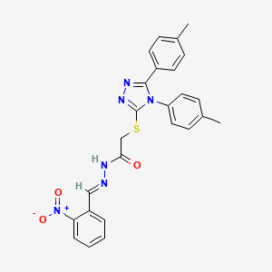 2-{[4,5-bis(4-methylphenyl)-4H-1,2,4-triazol-3-yl]sulfanyl}-N'-[(E)-(2-nitrophenyl)methylidene]acetohydrazide