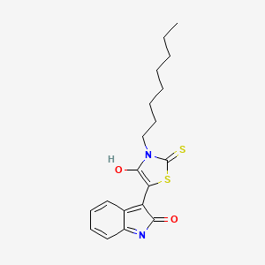 (3Z)-3-(3-octyl-4-oxo-2-thioxo-1,3-thiazolidin-5-ylidene)-1,3-dihydro-2H-indol-2-one