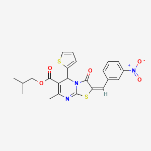 isobutyl (2E)-7-methyl-2-(3-nitrobenzylidene)-3-oxo-5-(2-thienyl)-2,3-dihydro-5H-[1,3]thiazolo[3,2-a]pyrimidine-6-carboxylate