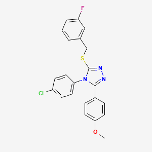 molecular formula C22H17ClFN3OS B15078409 4-(4-chlorophenyl)-3-[(3-fluorobenzyl)sulfanyl]-5-(4-methoxyphenyl)-4H-1,2,4-triazole 