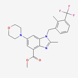 methyl 2-methyl-1-{[2-methyl-3-(trifluoromethyl)phenyl]methyl}-6-(4-morpholinyl)-1H-benzimidazole-4-carboxylate