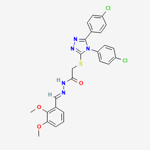 2-{[4,5-Bis(4-chlorophenyl)-4H-1,2,4-triazol-3-YL]sulfanyl}-N'-[(E)-(2,3-dimethoxyphenyl)methylidene]acetohydrazide