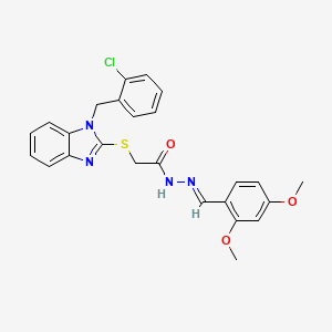 2-{[1-(2-chlorobenzyl)-1H-benzimidazol-2-yl]sulfanyl}-N'-[(E)-(2,4-dimethoxyphenyl)methylidene]acetohydrazide