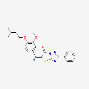 (5E)-5-[4-(isopentyloxy)-3-methoxybenzylidene]-2-(4-methylphenyl)[1,3]thiazolo[3,2-b][1,2,4]triazol-6(5H)-one