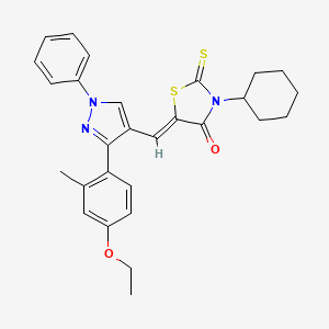 (5Z)-3-Cyclohexyl-5-{[3-(4-ethoxy-2-methylphenyl)-1-phenyl-1H-pyrazol-4-YL]methylene}-2-thioxo-1,3-thiazolidin-4-one