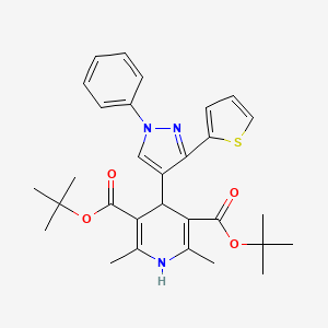 DI(Tert-butyl) 2,6-dimethyl-4-[1-phenyl-3-(2-thienyl)-1H-pyrazol-4-YL]-1,4-dihydro-3,5-pyridinedicarboxylate