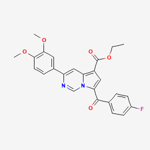 Ethyl 3-(3,4-dimethoxyphenyl)-7-(4-fluorobenzoyl)pyrrolo[1,2-c]pyrimidine-5-carboxylate