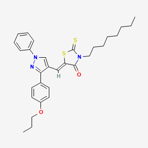 (5Z)-3-Octyl-5-{[1-phenyl-3-(4-propoxyphenyl)-1H-pyrazol-4-YL]methylene}-2-thioxo-1,3-thiazolidin-4-one