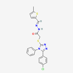 2-{[5-(4-chlorophenyl)-4-phenyl-4H-1,2,4-triazol-3-yl]sulfanyl}-N'-[(E)-(5-methylthiophen-2-yl)methylidene]acetohydrazide