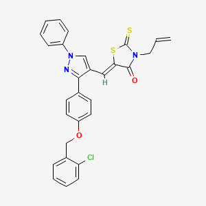 (5Z)-3-Allyl-5-[(3-{4-[(2-chlorobenzyl)oxy]phenyl}-1-phenyl-1H-pyrazol-4-YL)methylene]-2-thioxo-1,3-thiazolidin-4-one