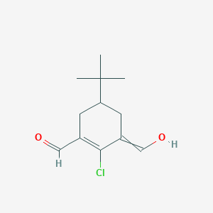 5-tert-Butyl-2-chloro-3-(hydroxymethylidene)cyclohex-1-ene-1-carbaldehyde