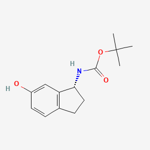 molecular formula C14H19NO3 B1507948 N-[(1R)-2,3-Dihydro-6-hydroxy-1H-inden-1-YL]carbamic acid tert-butyl ester CAS No. 947674-87-5