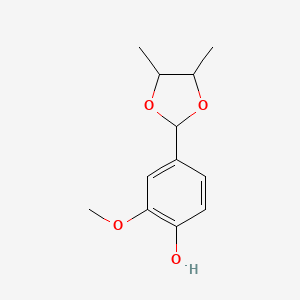 molecular formula C12H16O4 B1507953 4-(4,5-Dimethyl-1,3-dioxolan-2-yl)-2-methoxyphenol CAS No. 63253-24-7