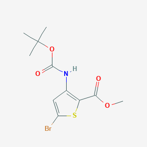 molecular formula C11H14BrNO4S B1507963 Methyl 5-bromo-3-((tert-butoxycarbonyl)amino)thiophene-2-carboxylate CAS No. 946604-99-5