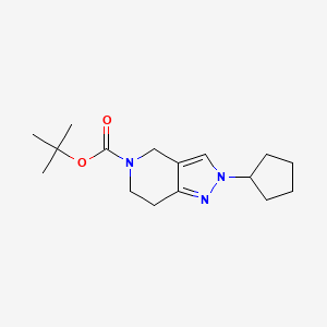 molecular formula C16H25N3O2 B1507964 tert-butyl 2-cyclopentyl-2,4,6,7-tetrahydro-5H-pyrazolo[4,3-c]pyridine-5-carboxylate CAS No. 949922-59-2