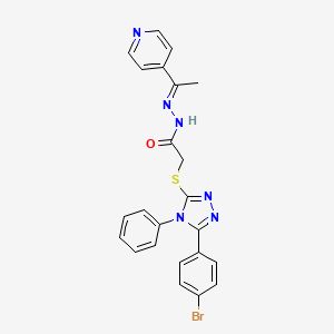 2-{[5-(4-Bromophenyl)-4-phenyl-4H-1,2,4-triazol-3-YL]sulfanyl}-N'-[(E)-1-(4-pyridinyl)ethylidene]acetohydrazide