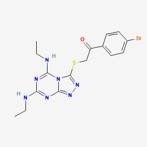 2-{[5,7-Bis(ethylamino)[1,2,4]triazolo[4,3-a][1,3,5]triazin-3-yl]sulfanyl}-1-(4-bromophenyl)ethanone