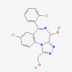 8-chloro-6-(2-chlorophenyl)-1-(hydroxymethyl)-4H-[1,2,4]triazolo[4,3-a][1,4]benzodiazepin-4-ol