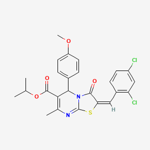 isopropyl (2E)-2-(2,4-dichlorobenzylidene)-5-(4-methoxyphenyl)-7-methyl-3-oxo-2,3-dihydro-5H-[1,3]thiazolo[3,2-a]pyrimidine-6-carboxylate