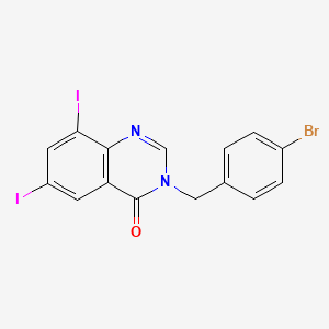 molecular formula C15H9BrI2N2O B15079825 3-(4-Bromobenzyl)-6,8-diiodo-4(3H)-quinazolinone CAS No. 302913-28-6