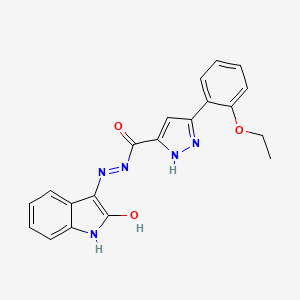 molecular formula C20H17N5O3 B15079826 3-(2-ethoxyphenyl)-N'-[(3Z)-2-oxo-1,2-dihydro-3H-indol-3-ylidene]-1H-pyrazole-5-carbohydrazide 