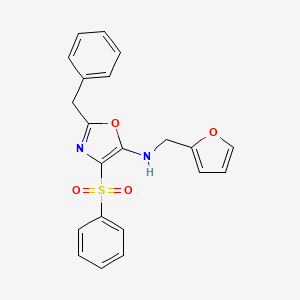 molecular formula C21H18N2O4S B15079909 2-benzyl-N-(furan-2-ylmethyl)-4-(phenylsulfonyl)-1,3-oxazol-5-amine 