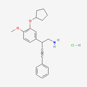 molecular formula C22H26ClNO2 B1507992 2-(3-(Cyclopentyloxy)-4-methoxyphenyl)-4-phenylbut-3-yn-1-amine hydrochloride CAS No. 188009-13-4