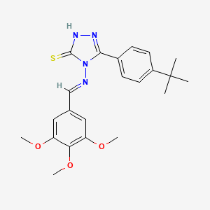 5-(4-Tert-butylphenyl)-4-{[(E)-(3,4,5-trimethoxyphenyl)methylidene]amino}-4H-1,2,4-triazol-3-YL hydrosulfide