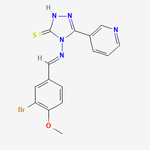 4-{[(E)-(3-bromo-4-methoxyphenyl)methylidene]amino}-5-(3-pyridinyl)-4H-1,2,4-triazole-3-thiol