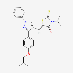 (5Z)-5-{[3-(4-isobutoxyphenyl)-1-phenyl-1H-pyrazol-4-yl]methylene}-3-isopropyl-2-thioxo-1,3-thiazolidin-4-one