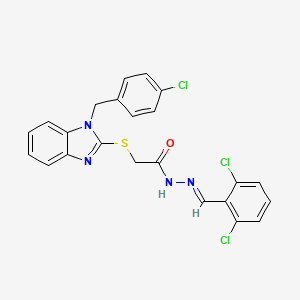 2-{[1-(4-chlorobenzyl)-1H-benzimidazol-2-yl]sulfanyl}-N'-[(E)-(2,6-dichlorophenyl)methylidene]acetohydrazide