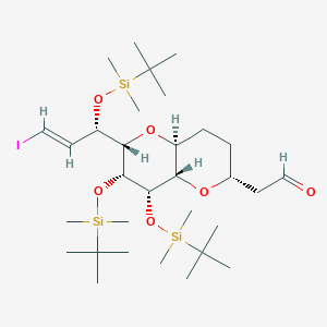 molecular formula C31H61IO6Si3 B1507998 (2R,4abeta,8aalpha)-6beta-[(S)-1-(tert-Butyldimethylsiloxy)-3-iodo-2-propenyl]-7beta,8beta-bis(tert-butyldimethylsiloxy)octahydropyrano[3,2-b]pyran-2beta-acetaldehyde 