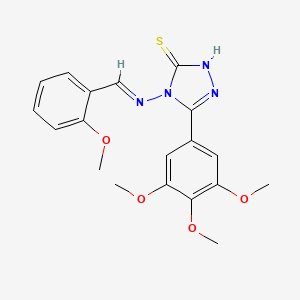 4-{[(E)-(2-methoxyphenyl)methylidene]amino}-5-(3,4,5-trimethoxyphenyl)-2,4-dihydro-3H-1,2,4-triazole-3-thione