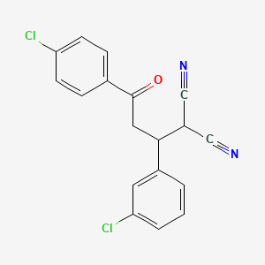 2-(1-(3-Chlorophenyl)-3-(4-chlorophenyl)-3-oxopropyl)malononitrile