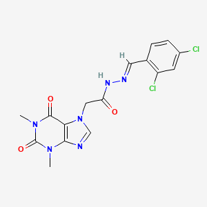 molecular formula C16H14Cl2N6O3 B15080109 N'-[(E)-(2,4-dichlorophenyl)methylidene]-2-(1,3-dimethyl-2,6-dioxo-1,2,3,6-tetrahydro-7H-purin-7-yl)acetohydrazide 