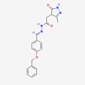 N'-{(E)-[4-(benzyloxy)phenyl]methylidene}-2-(3-methyl-5-oxo-4,5-dihydro-1H-pyrazol-4-yl)acetohydrazide