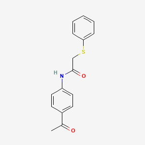 molecular formula C16H15NO2S B15080120 N-(4-acetylphenyl)-2-(phenylthio)acetamide 