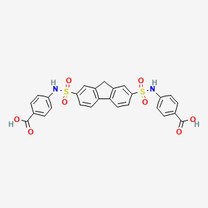 molecular formula C27H20N2O8S2 B15080141 4-[({7-[(4-carboxyanilino)sulfonyl]-9H-fluoren-2-yl}sulfonyl)amino]benzoic acid 