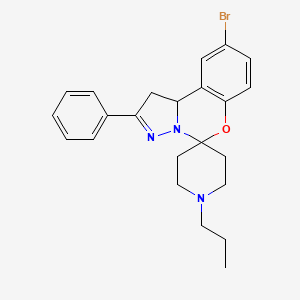 molecular formula C23H26BrN3O B15080151 9-Bromo-2-phenyl-1'-propyl-1,10b-dihydrospiro[benzo[e]pyrazolo[1,5-c][1,3]oxazine-5,4'-piperidine] CAS No. 303104-51-0