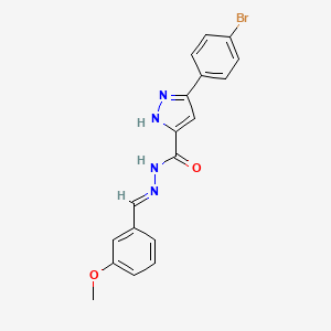 3-(4-bromophenyl)-N'-[(E)-(3-methoxyphenyl)methylidene]-1H-pyrazole-5-carbohydrazide