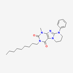 1-ME-3-Nonyl-9-phenyl-6,7,8,9-tetrahydropyrimido(2,1-F)purine-2,4(1H,3H)-dione