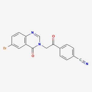 molecular formula C17H10BrN3O2 B15080176 4-((6-Bromo-4-oxo-3(4H)-quinazolinyl)acetyl)benzonitrile CAS No. 284682-49-1