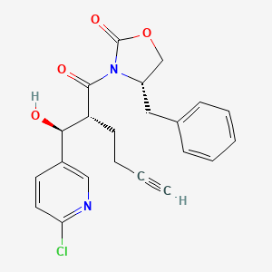 (S)-4-Benzyl-3-((R)-2-((S)-(6-chloropyridin-3-yl)(hydroxy)methyl)hex-5-ynoyl)oxazolidin-2-one