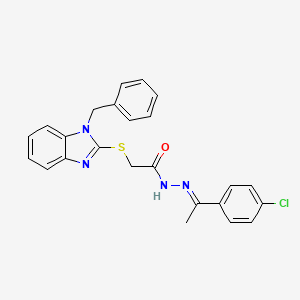 molecular formula C24H21ClN4OS B15080218 2-[(1-benzyl-1H-benzimidazol-2-yl)sulfanyl]-N'-[(1E)-1-(4-chlorophenyl)ethylidene]acetohydrazide 