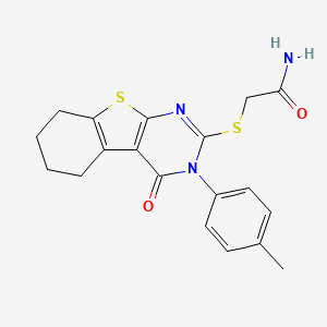 2-{[3-(4-Methylphenyl)-4-oxo-3,4,5,6,7,8-hexahydro[1]benzothieno[2,3-d]pyrimidin-2-yl]sulfanyl}acetamide