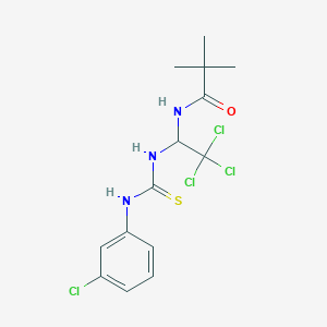 2,2-dimethyl-N-(2,2,2-trichloro-1-{[(3-chlorophenyl)carbamothioyl]amino}ethyl)propanamide