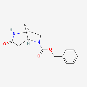 molecular formula C14H16N2O3 B1508024 Benzyl 3-oxo-2,6-diazabicyclo[3.2.1]octane-6-carboxylate CAS No. 286946-66-5